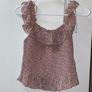 All in Favor pink patterned top XS